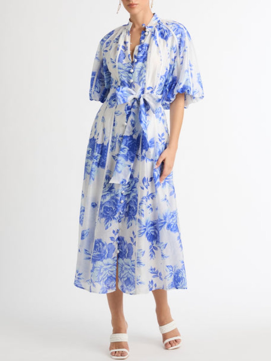 Blue Floral Romance Maix Dress