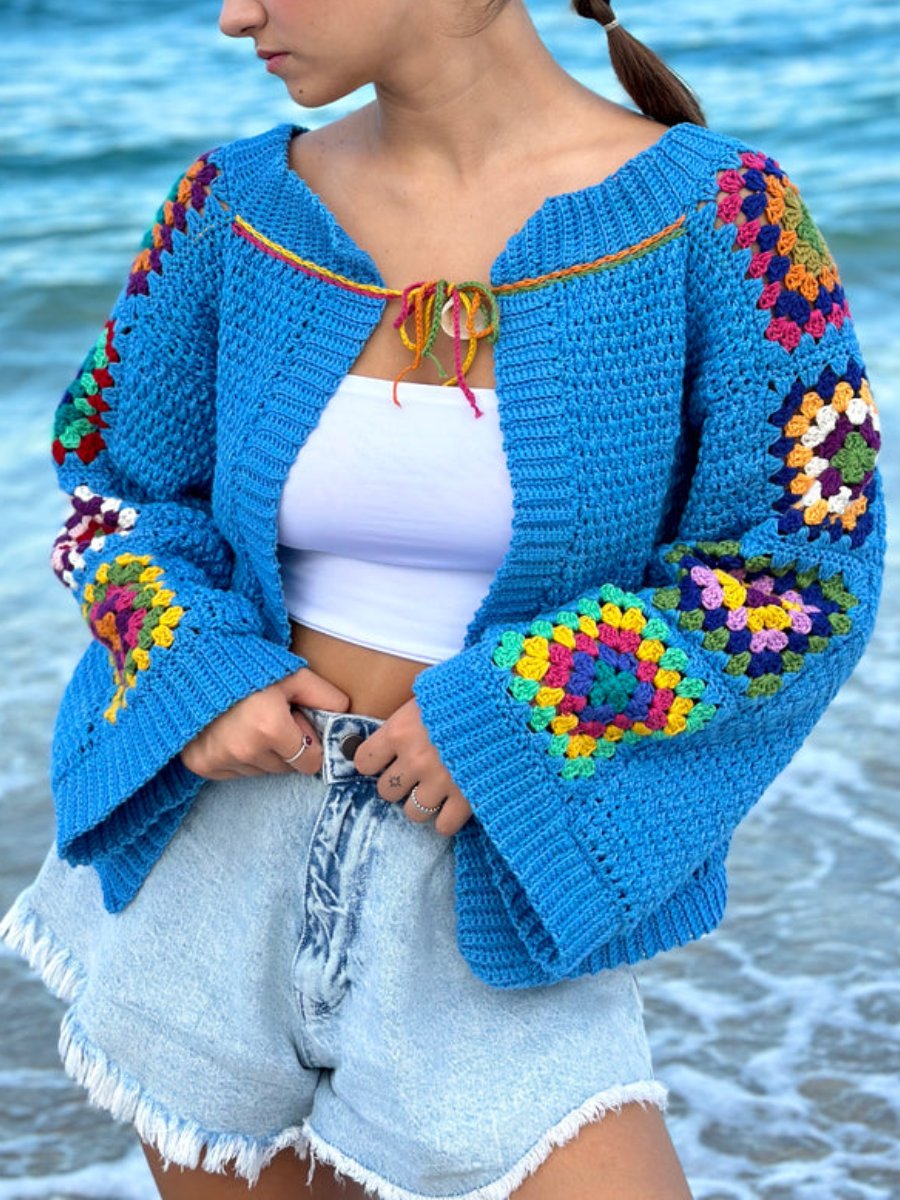 Country Style Blue Cardigan