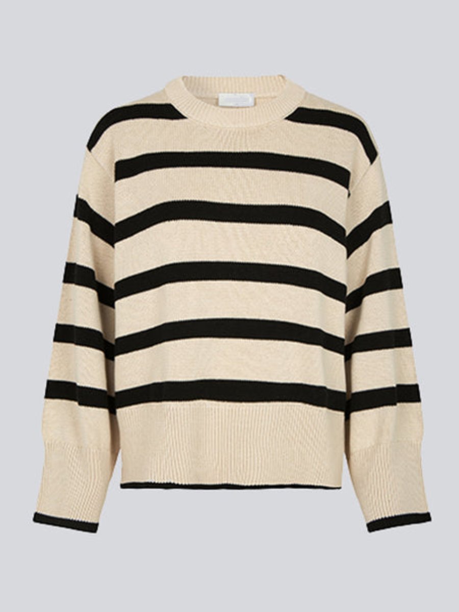 Beige Cotton Knitted Sweater