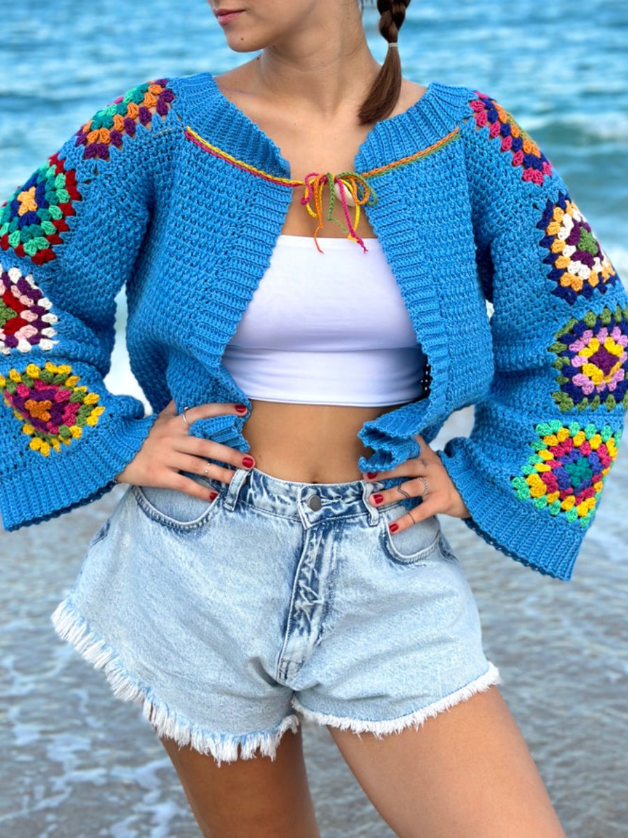 Country Style Blue Cardigan