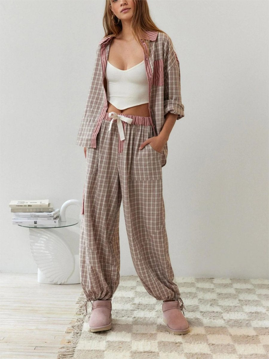 Loose Spliced Pajama Set