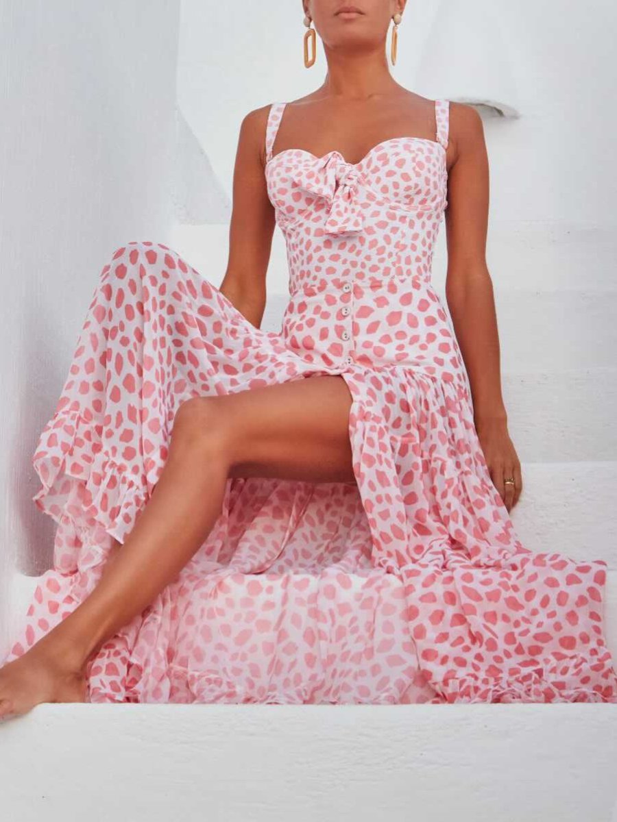Pink Summer Sun Midi Dress