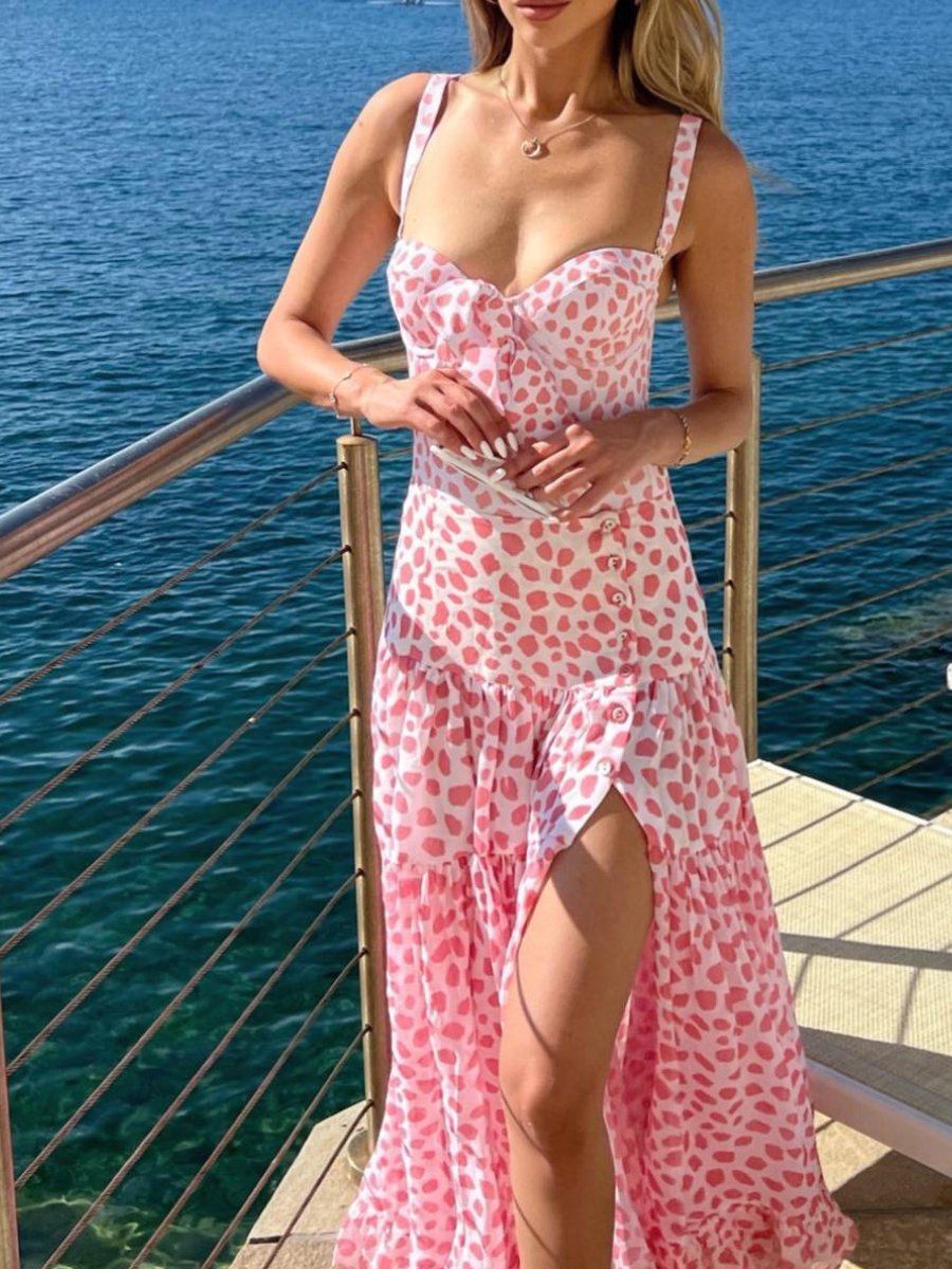 Pink Summer Sun Midi Dress
