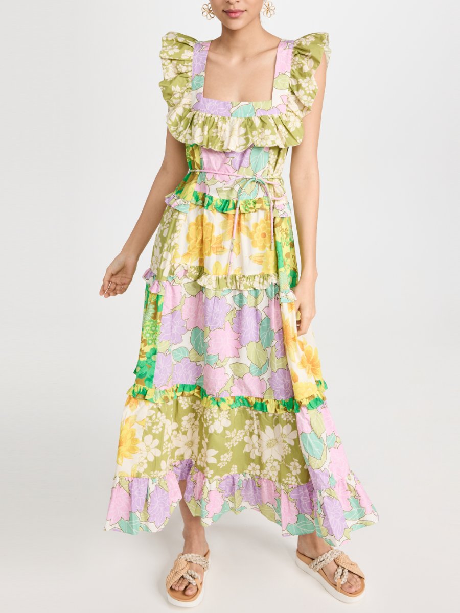 Multicolor Bohemian Retro Midi Dress