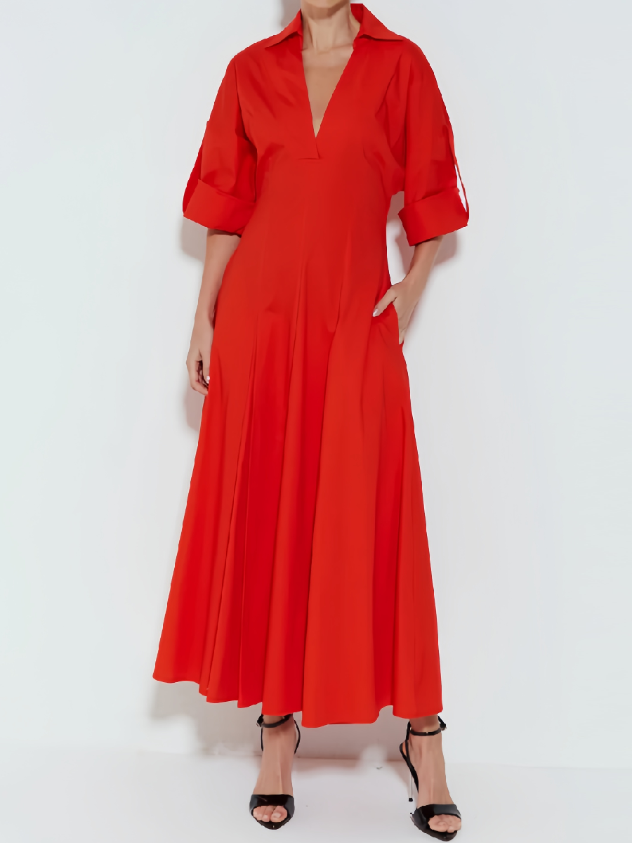 Demure A-line Maxi Dress With Pockets