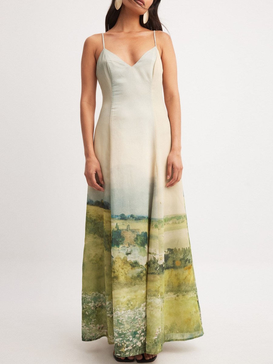 View Printed Slip Maxi Dress