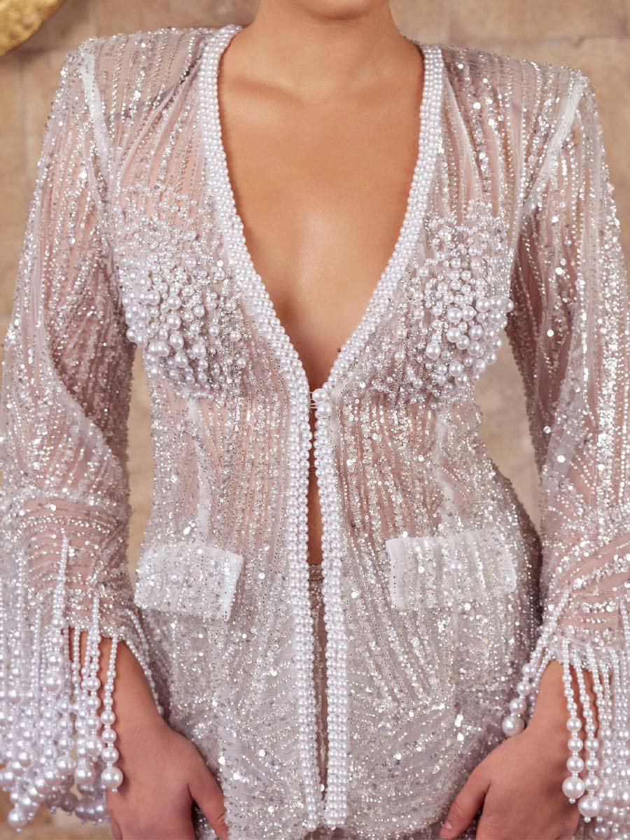 Pearl Decorated Sequins 2 Piece Set