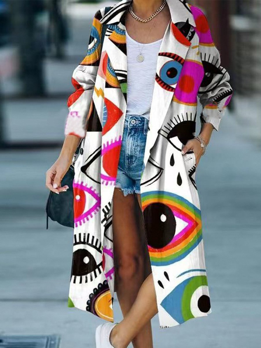 Eye Print Long Coat