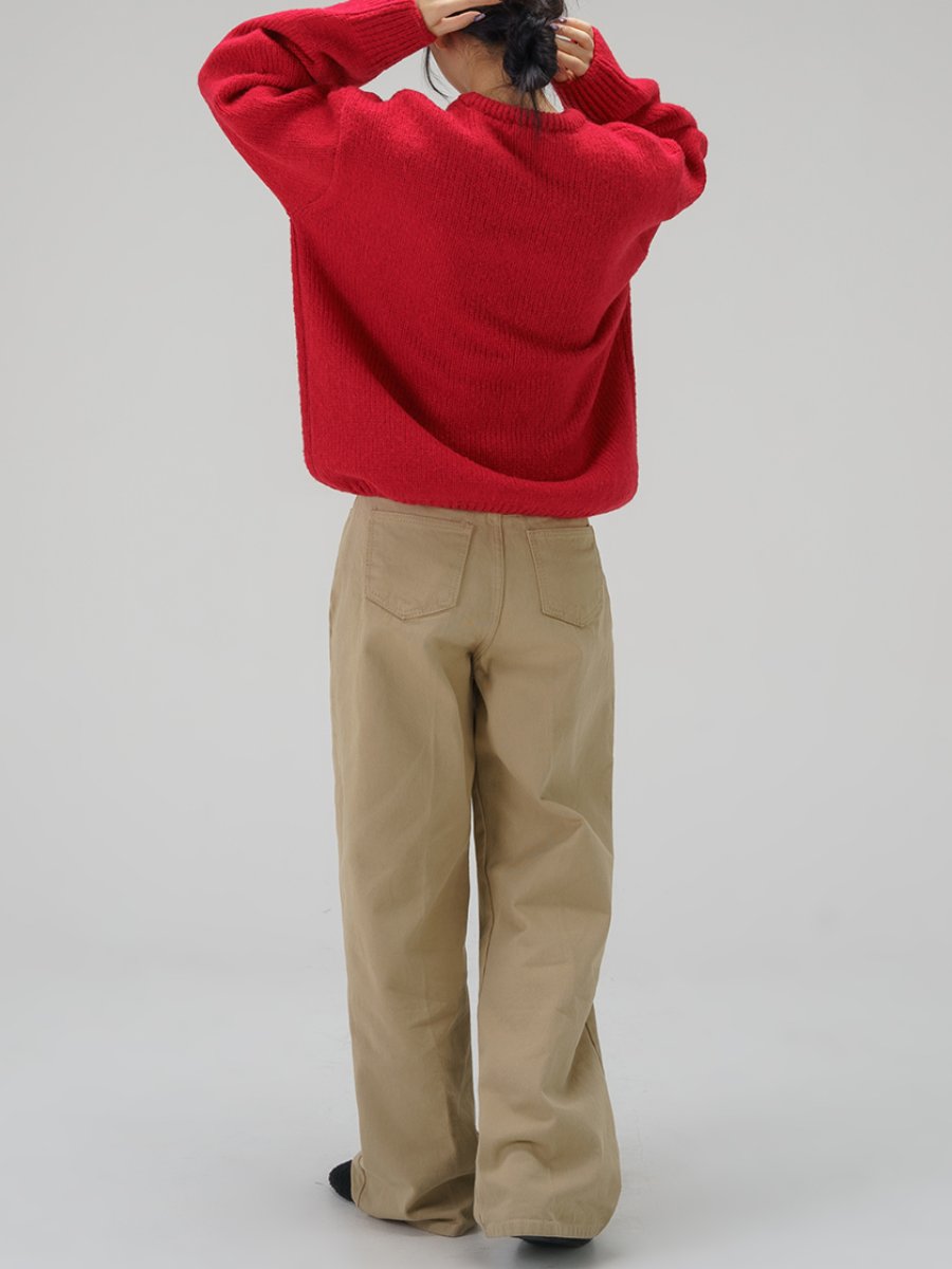 Crew Neck Red Sweater