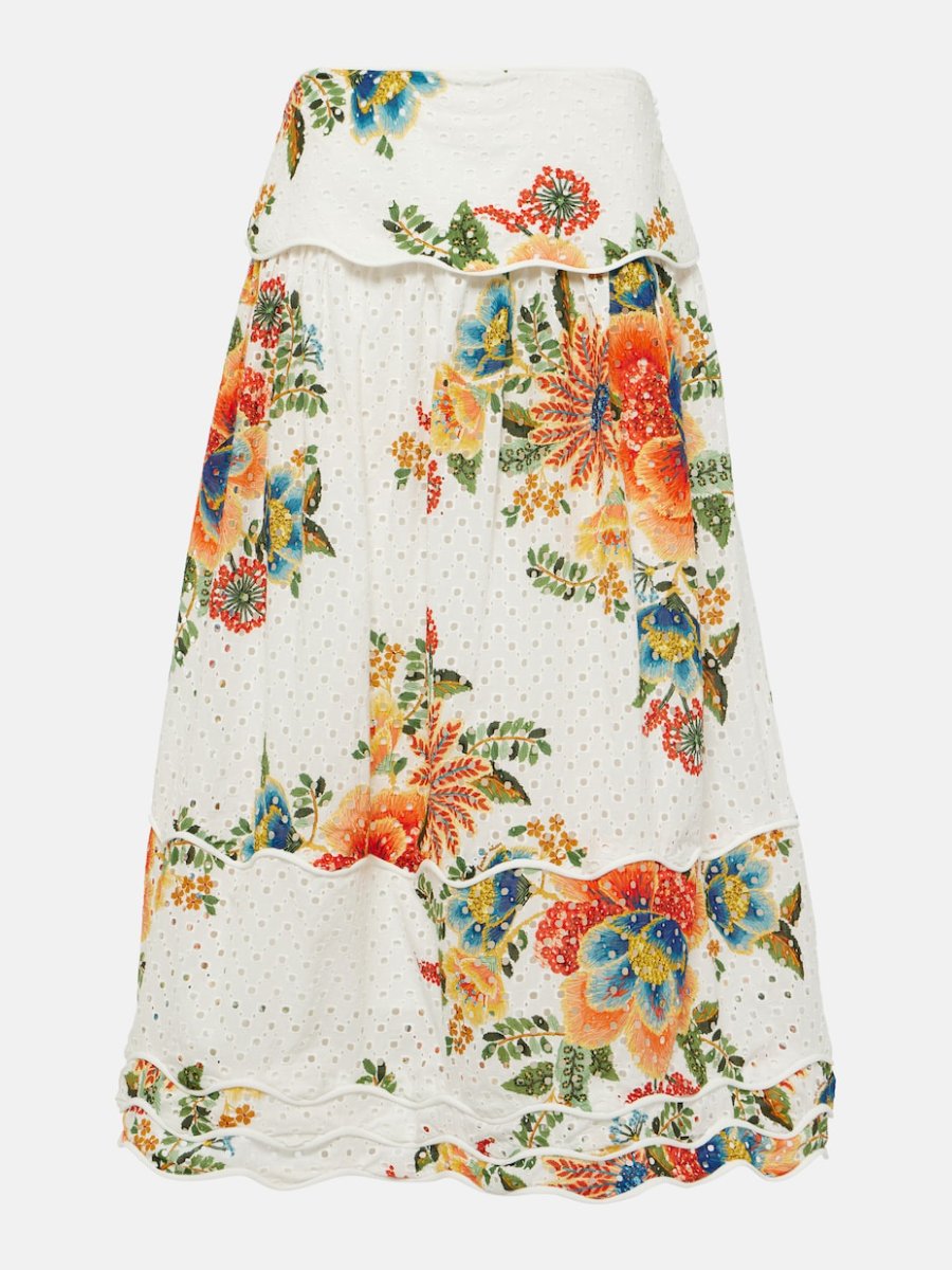 Garden Floral Top With Midi Skirt