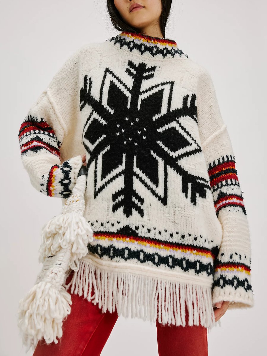 Fringe Trim Soft Sweater