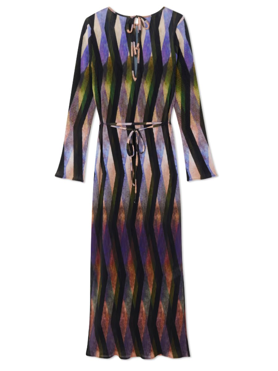 Zig Zag Print Stretchy Midi Dress