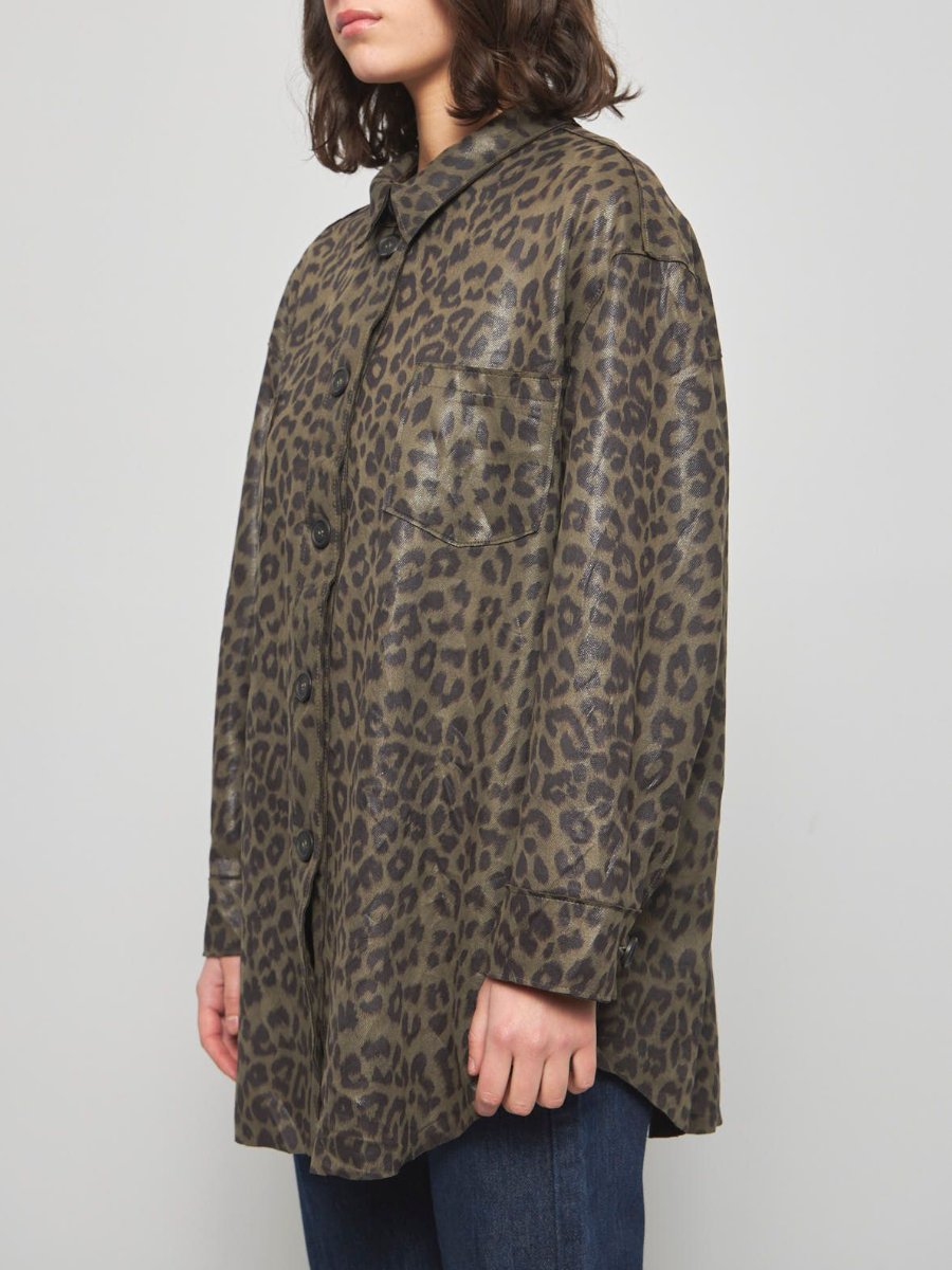 Leopard Print Shirt Jacket