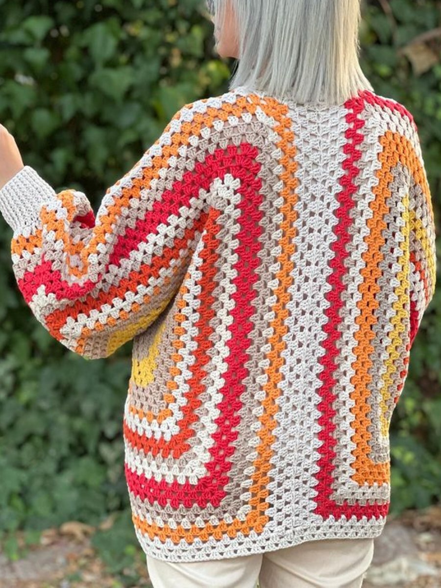 Colorful Crochet Oversized Cardigan