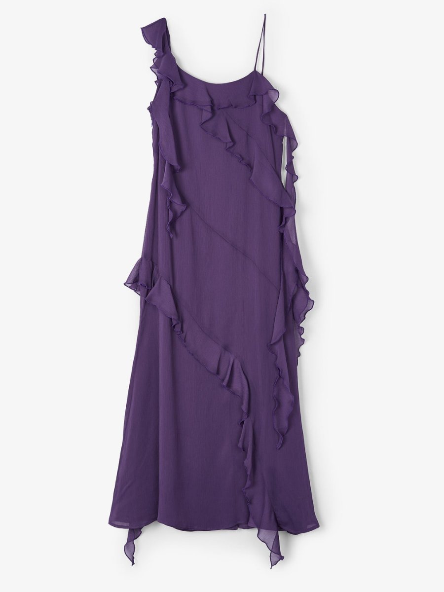 Purple Victoria Ruffle Maxi Dress