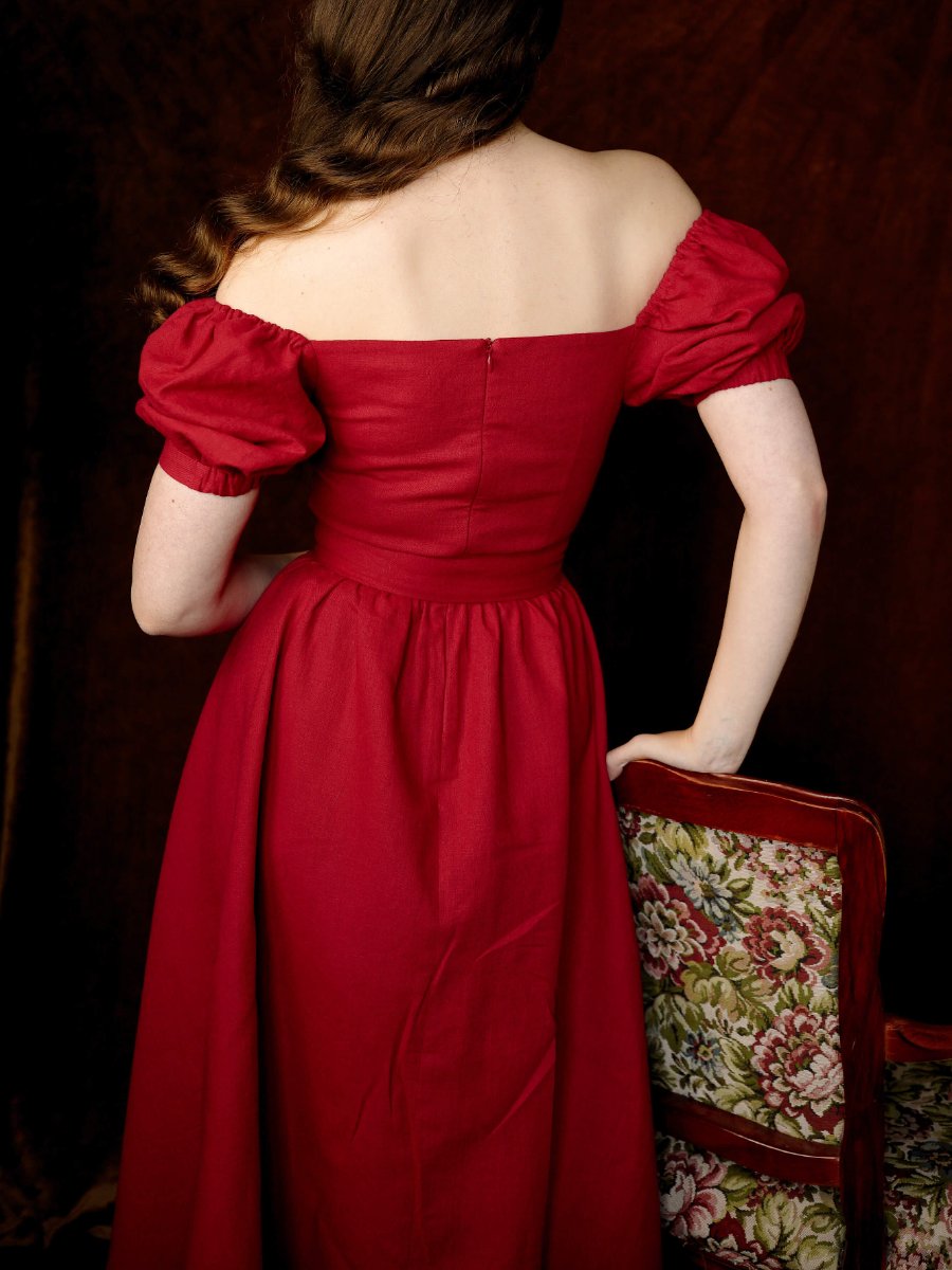 Vintage Inspired Red Midi Dress