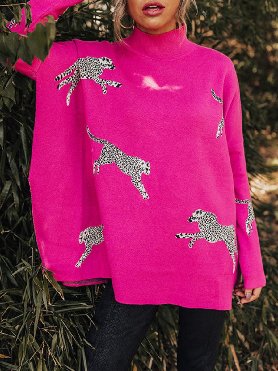 Cozy And Kind Cheetah Pink Sweater