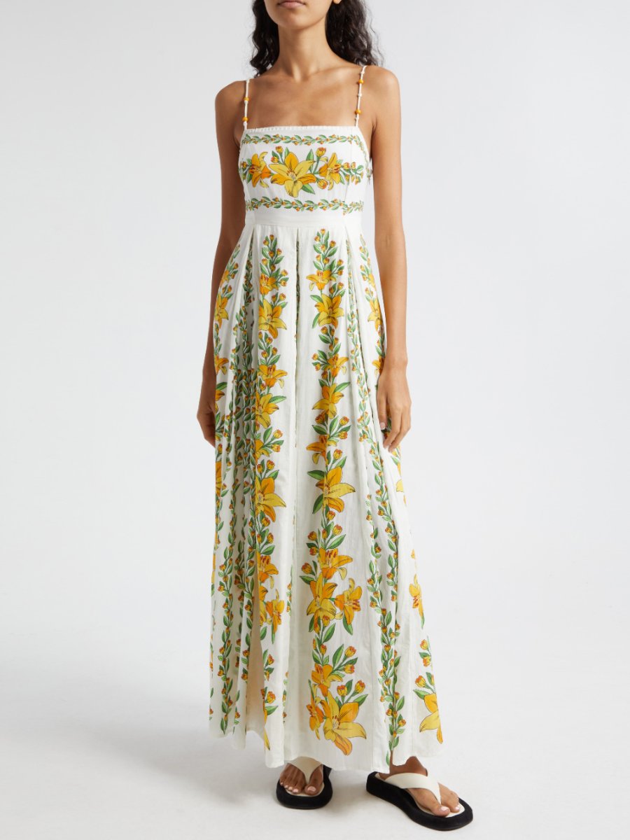 Tropical Lightness Cotton Maxi Dress