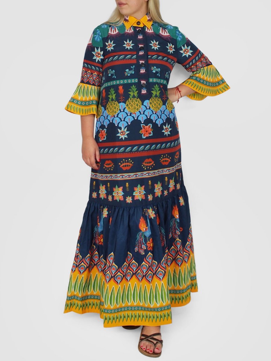 Multicolor Patchwork Maxi Dress