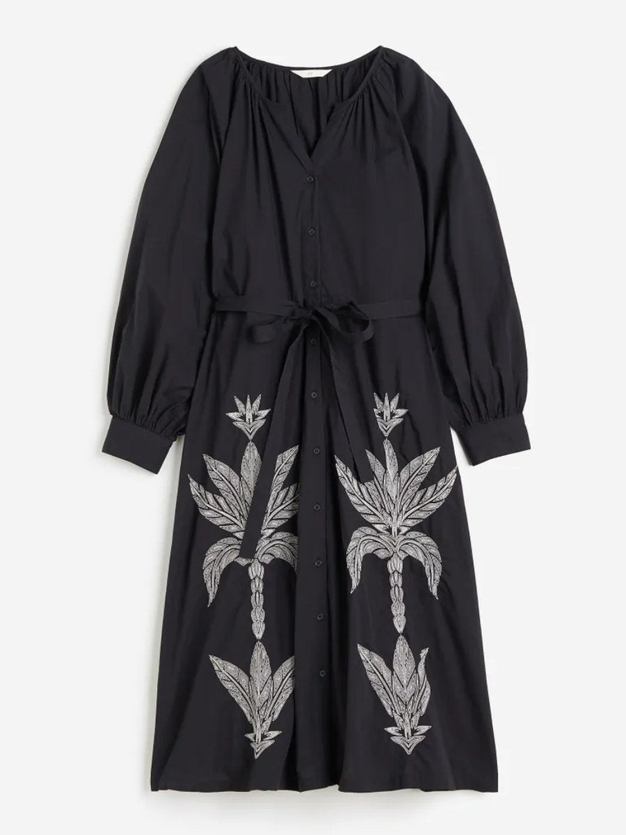 Puff Sleeve Farm Midi Dress