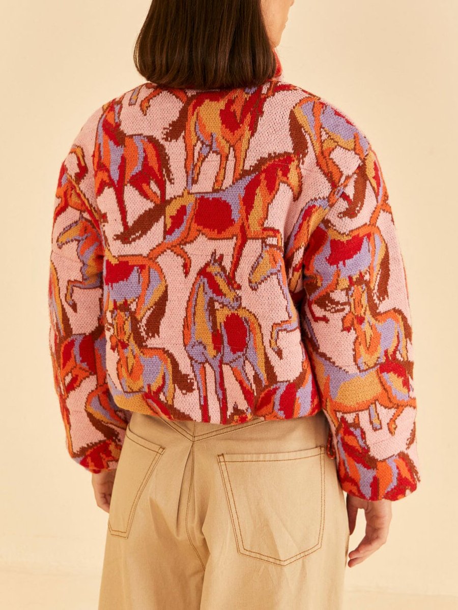 Rose Wild Horses Reversible Jacket