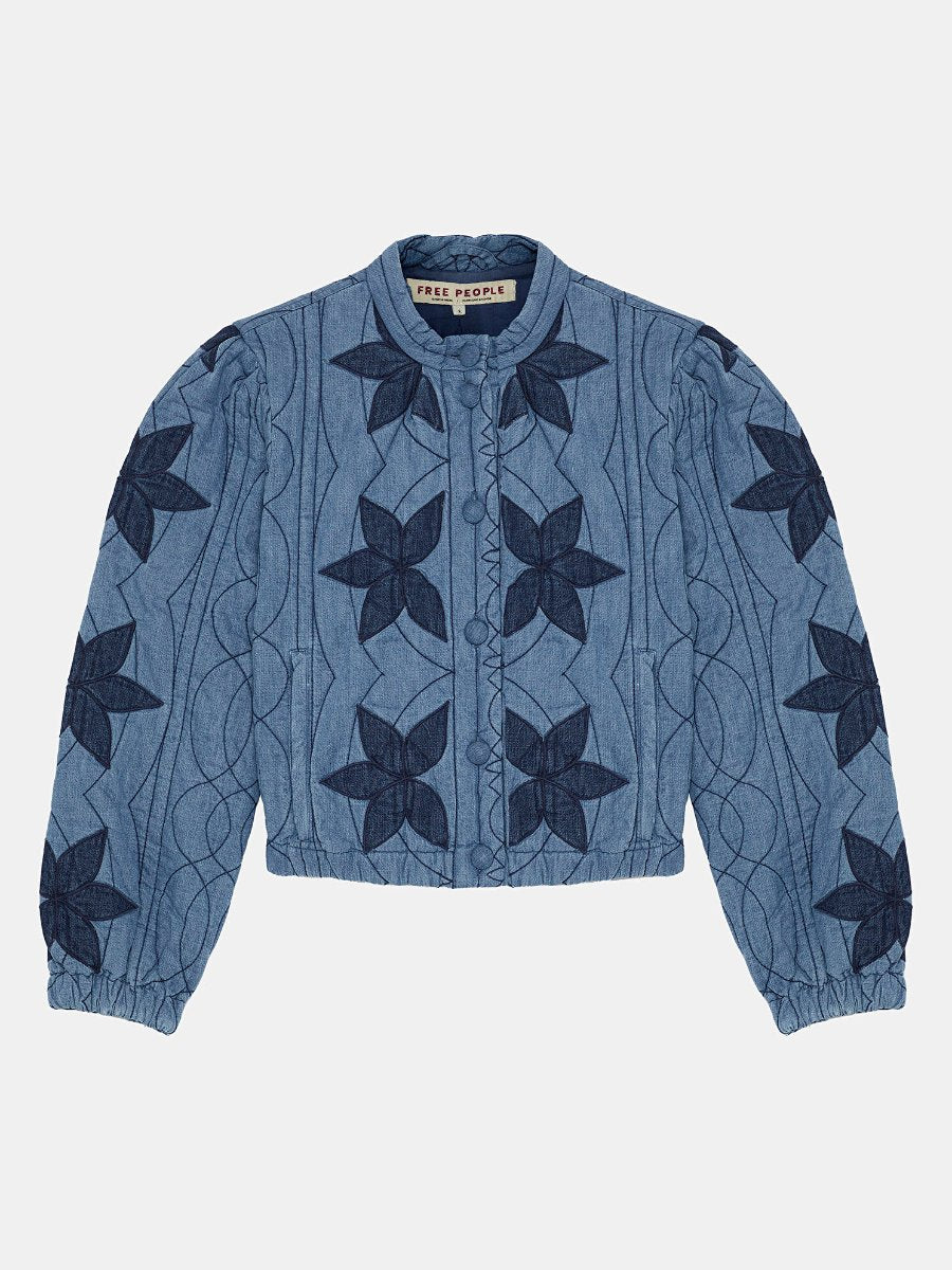 Quinn Quilted Indigo Floral Jacket