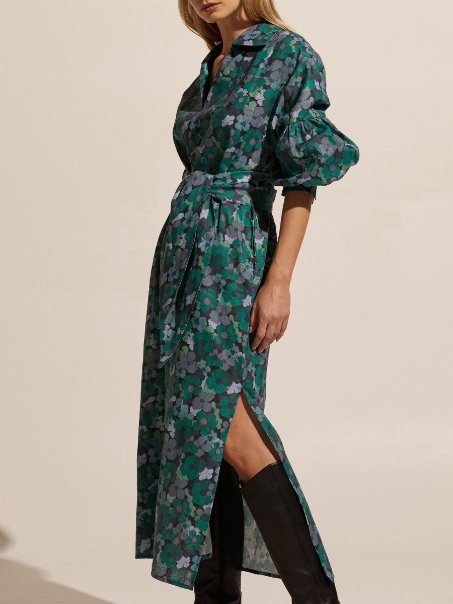 Juniper Floral Green Midi Dress