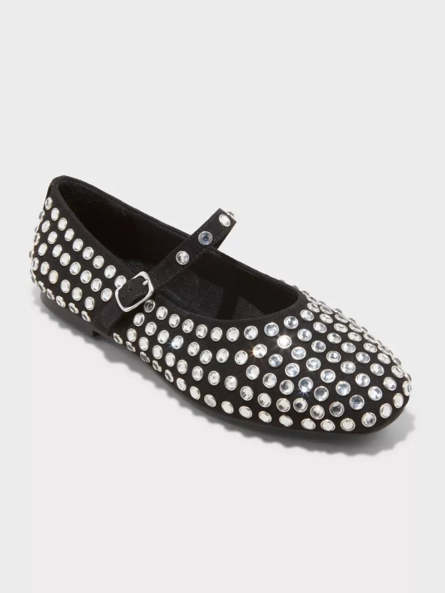 Rhinestone Mary Jane Ballet Flats