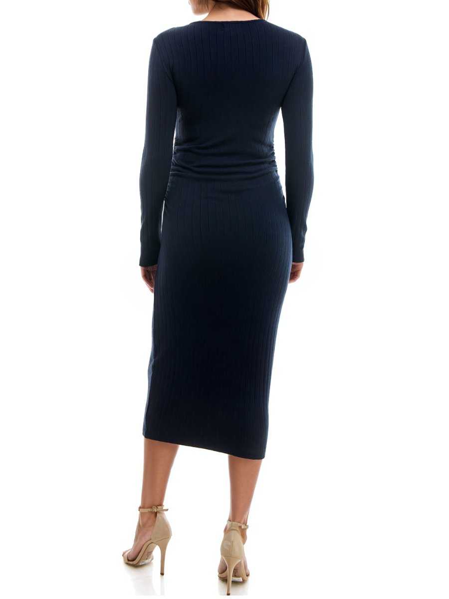 Long Sleeve Rib Midi Dress