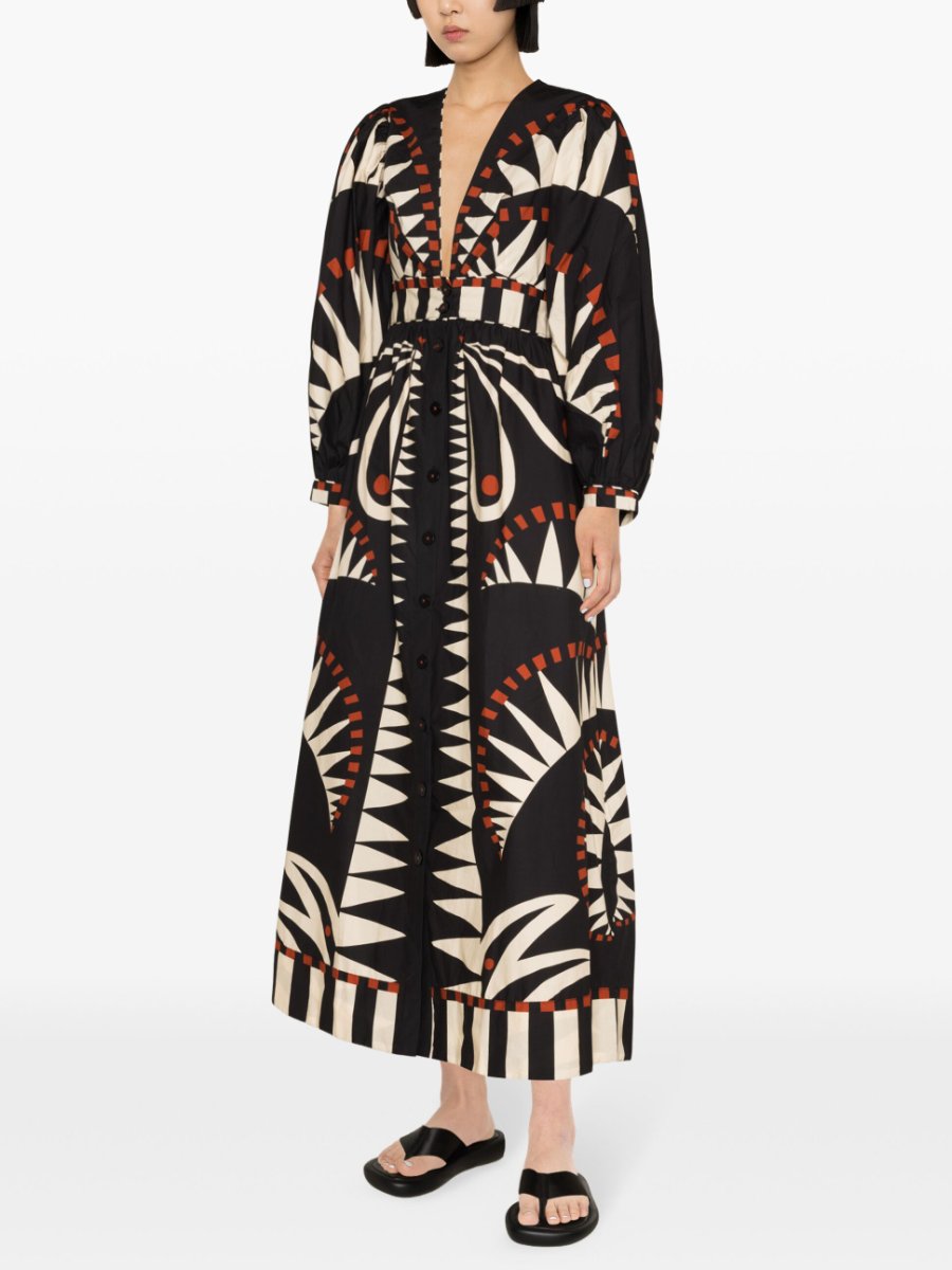 Coconut Grove Graphic Print Maxi Dress