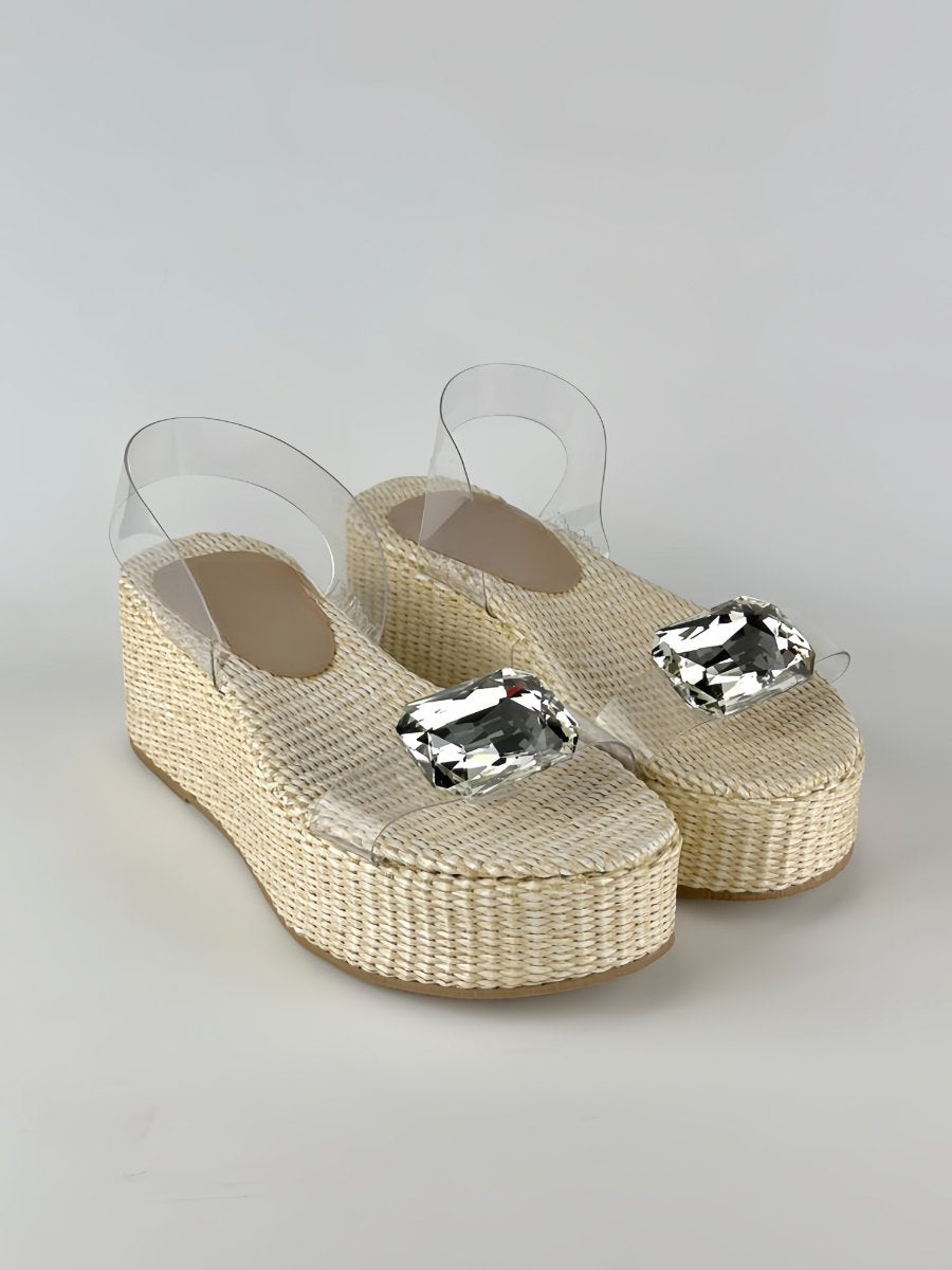 Apricot Stone Wicker Sandals