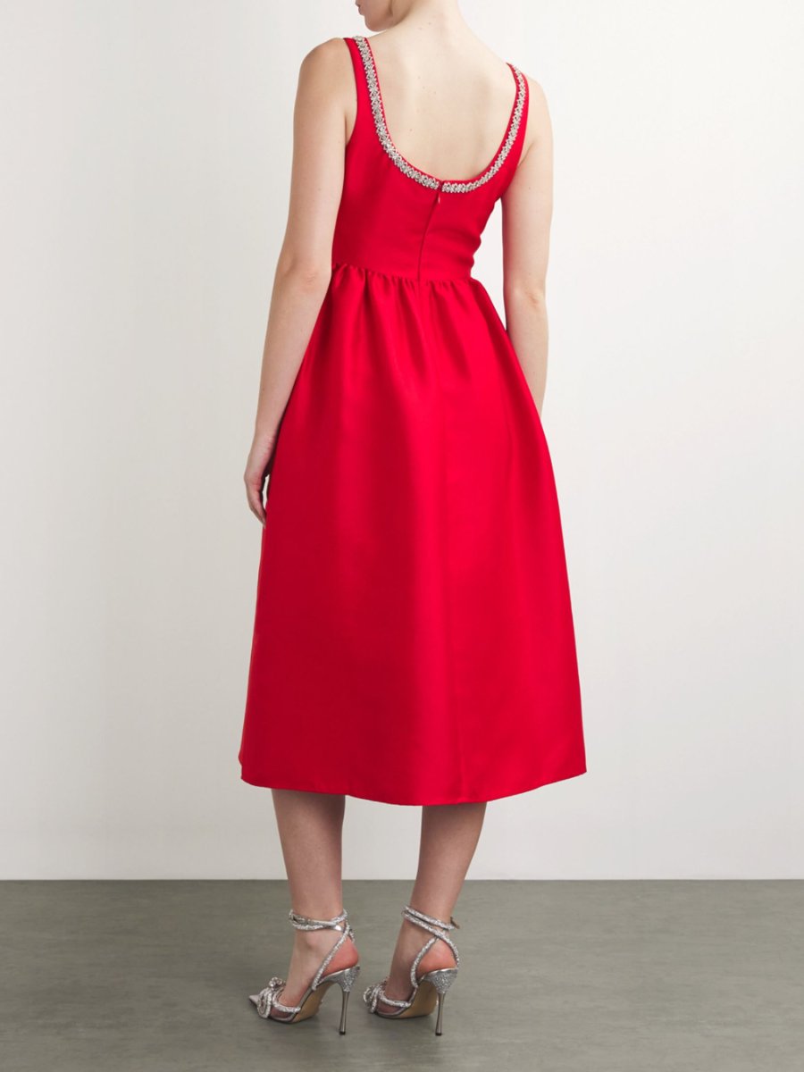 Diamond Red Midi Dress