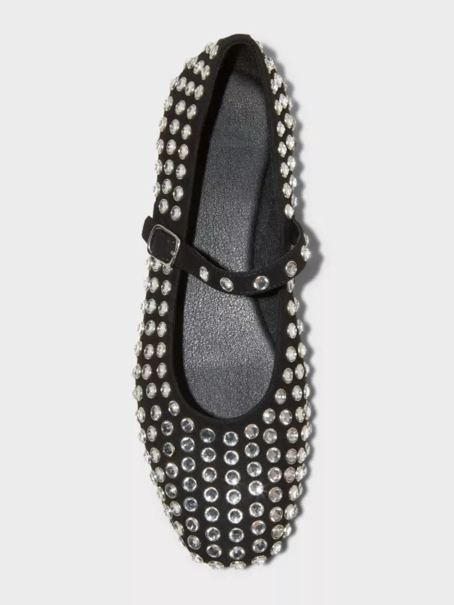 Rhinestone Mary Jane Ballet Flats