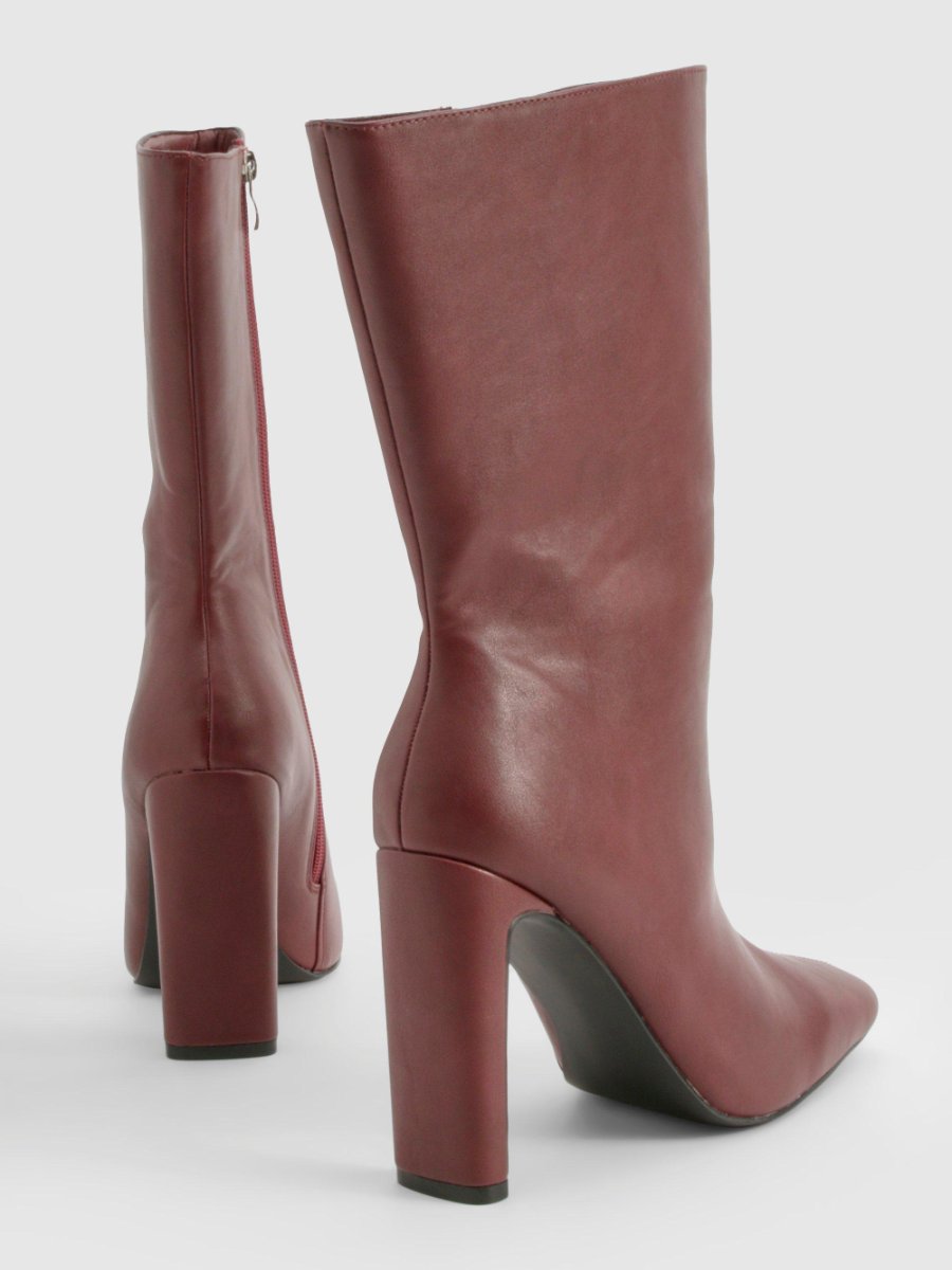 Wide Fit Square Toe Heeled Boots