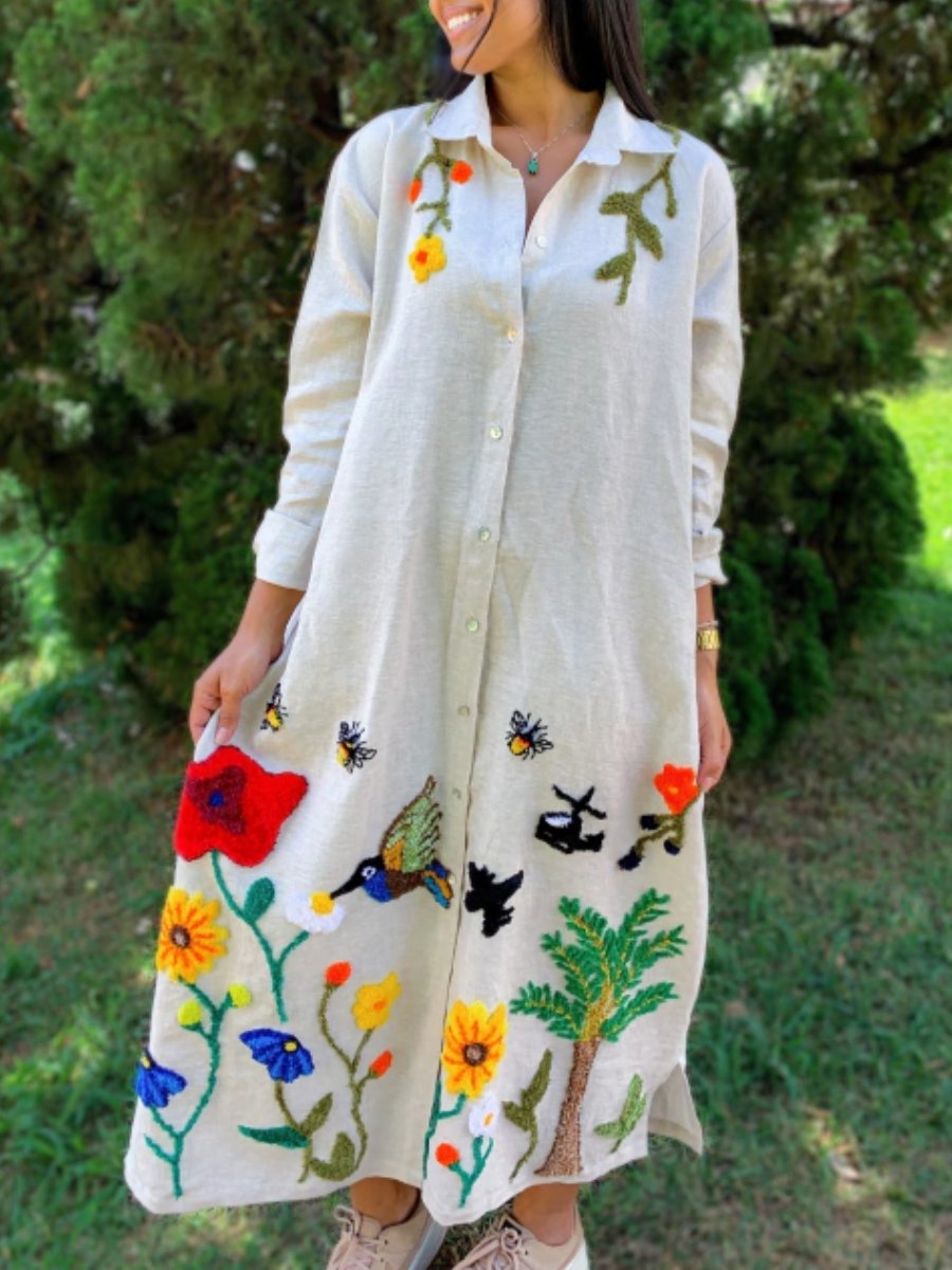 Magic Garden Embroidered Midi Dress