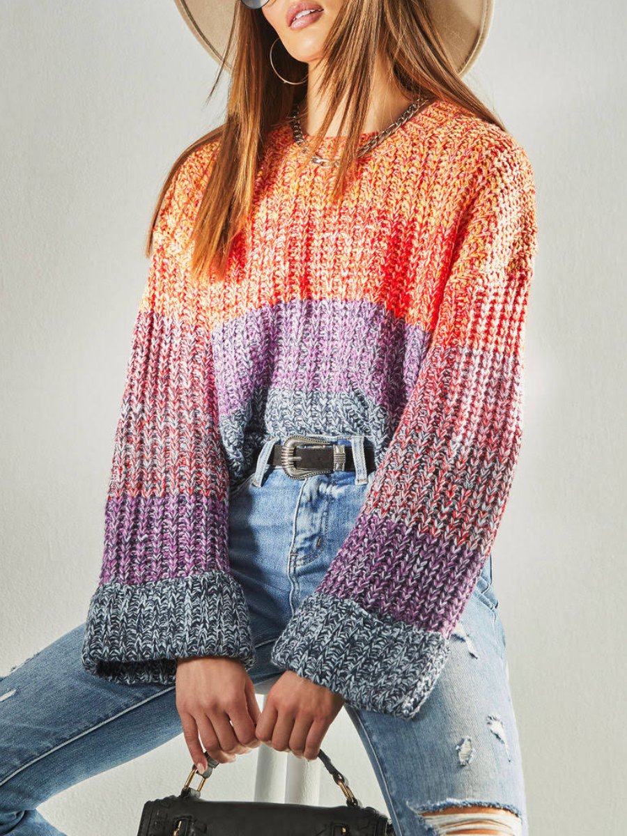 Multicolor Stripe Knit Sweater