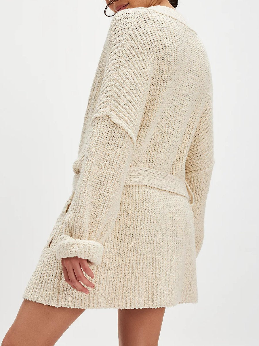 Ivory Belted Cardigan