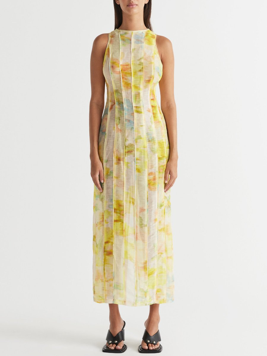 Sleeveless Spliced Maxi Dress