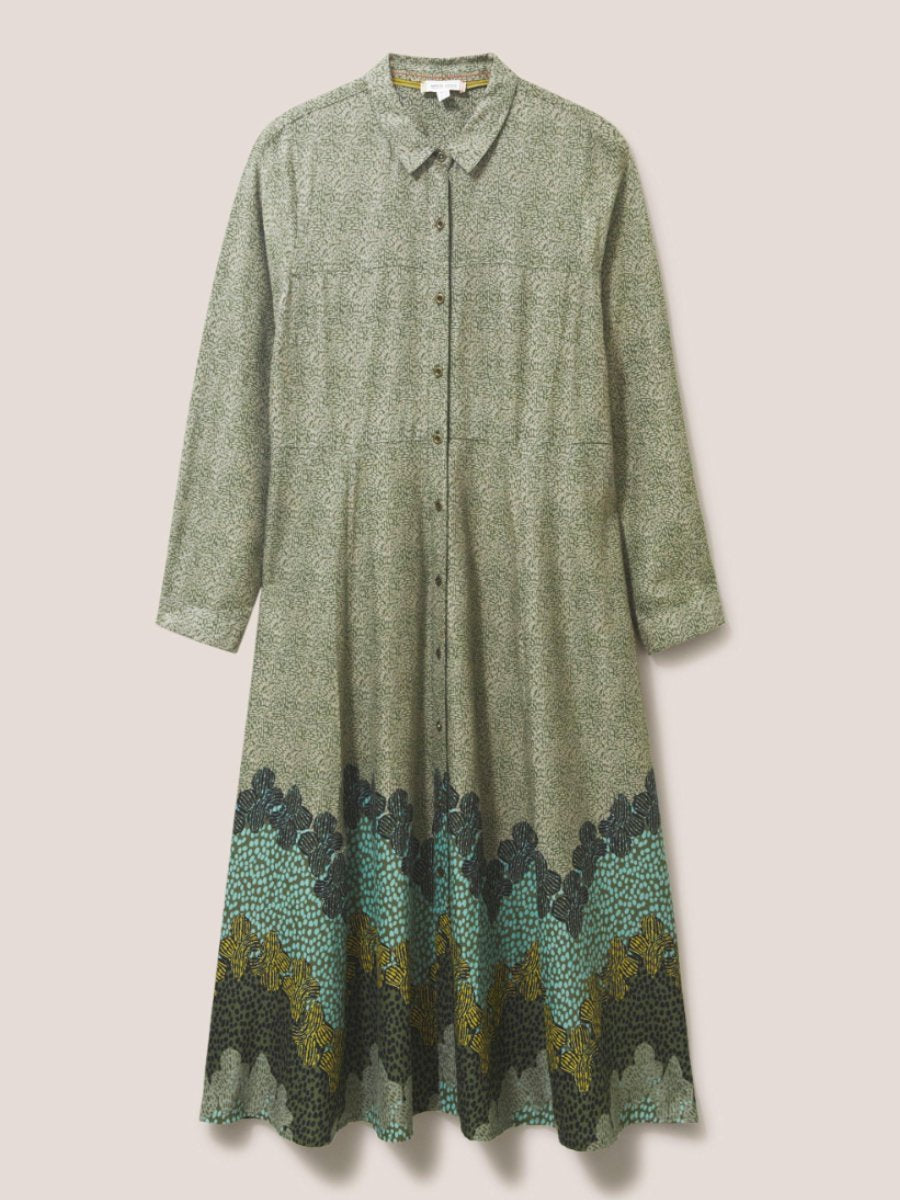 Green Multi Midi Shirt Dress