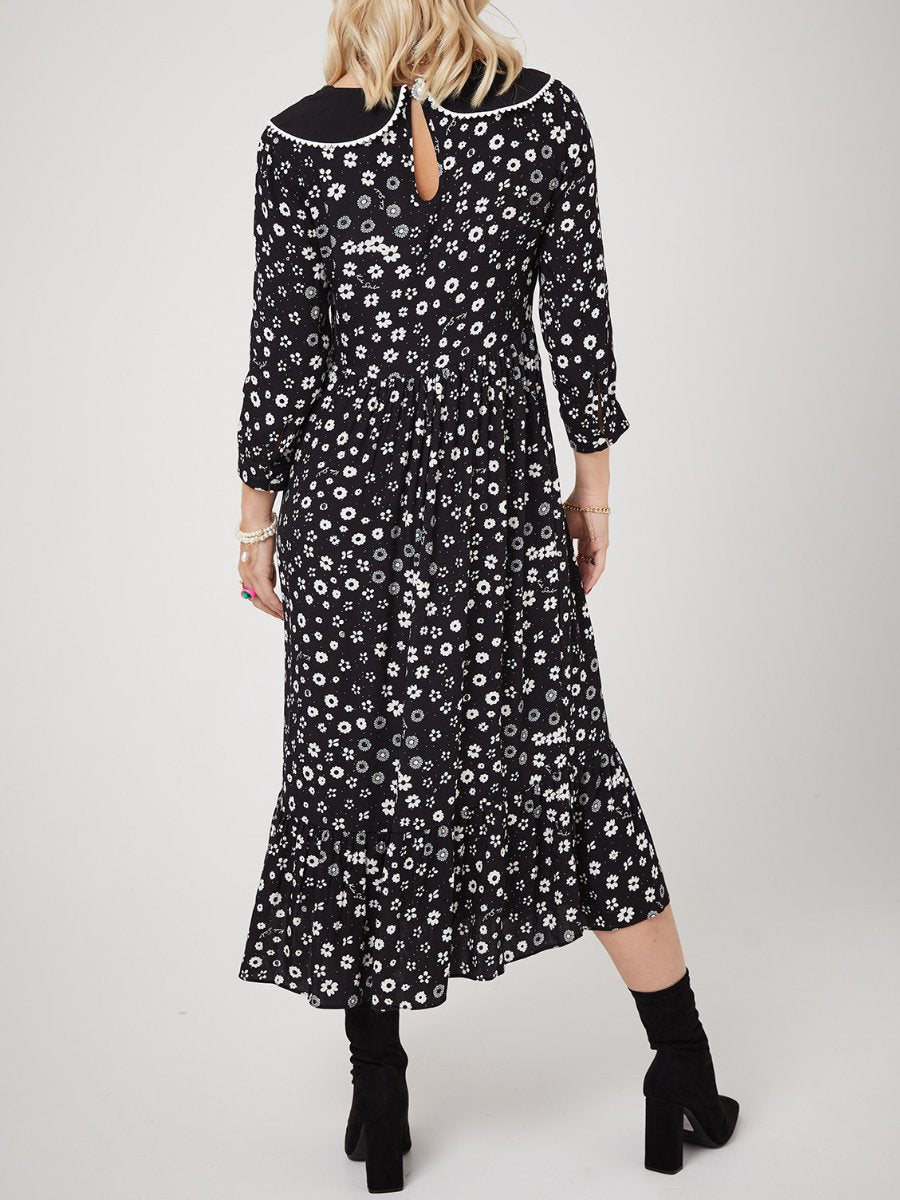 Polka Retro Floral Maxi Dress