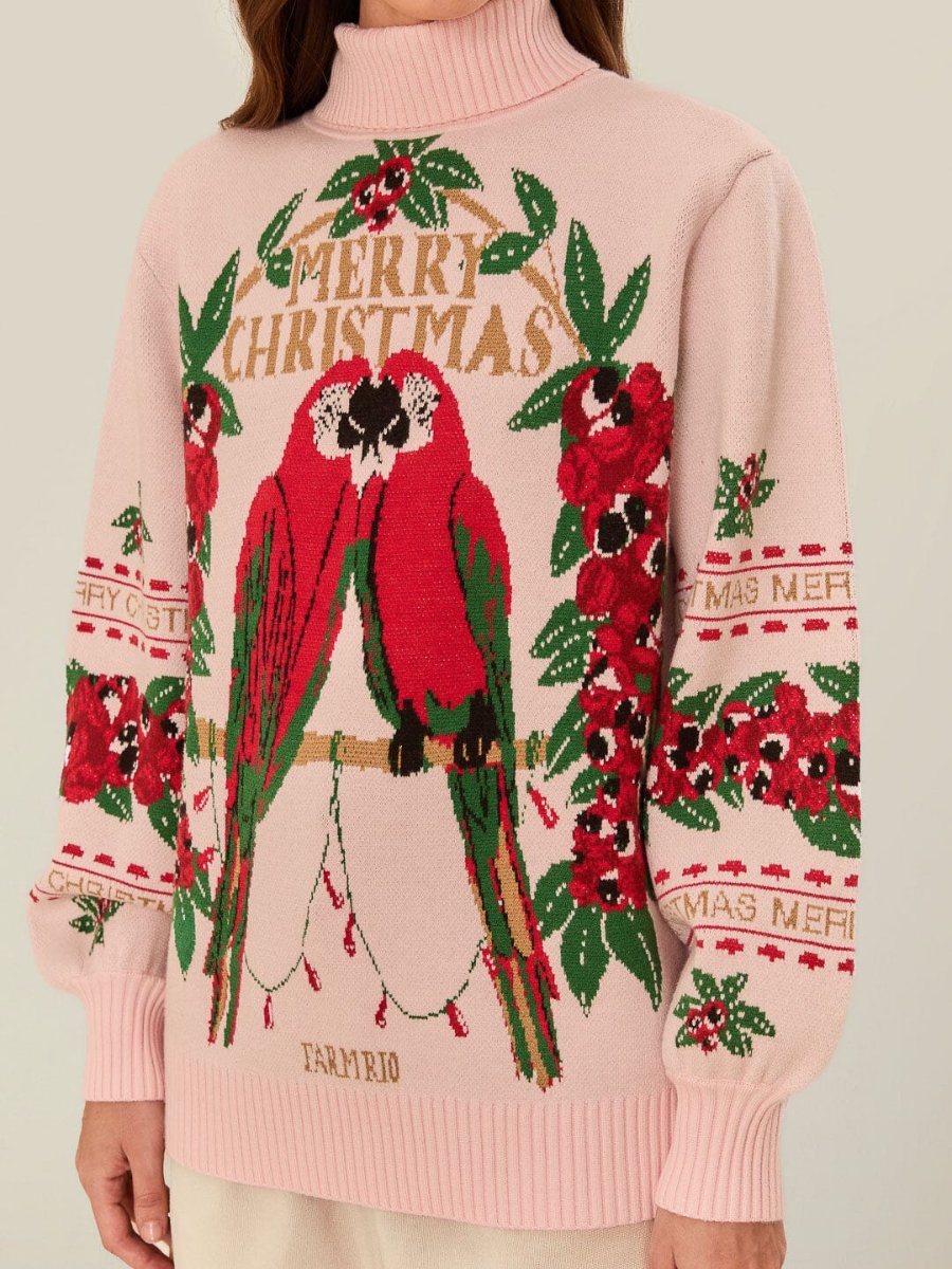 Red Macaw Knit Sweater