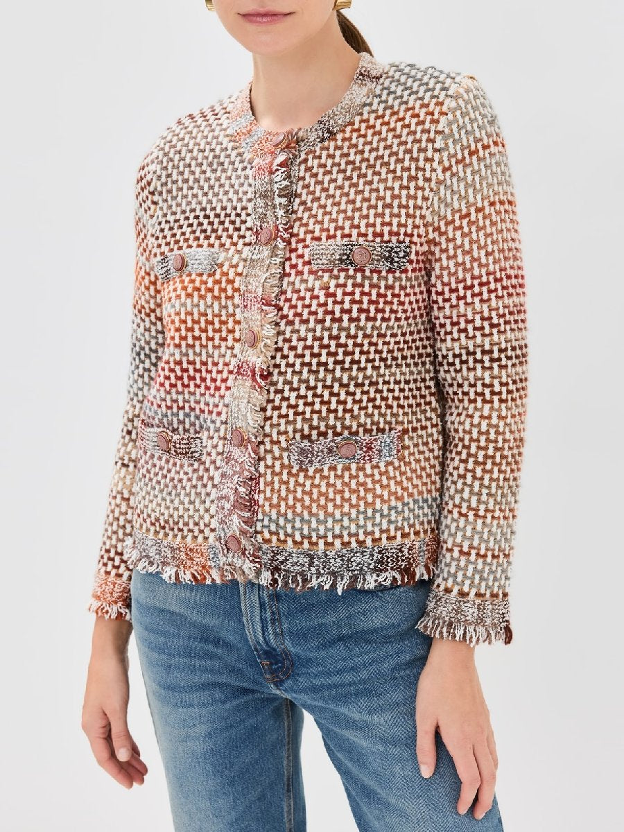 Multicolour Tweed Knit Jacket