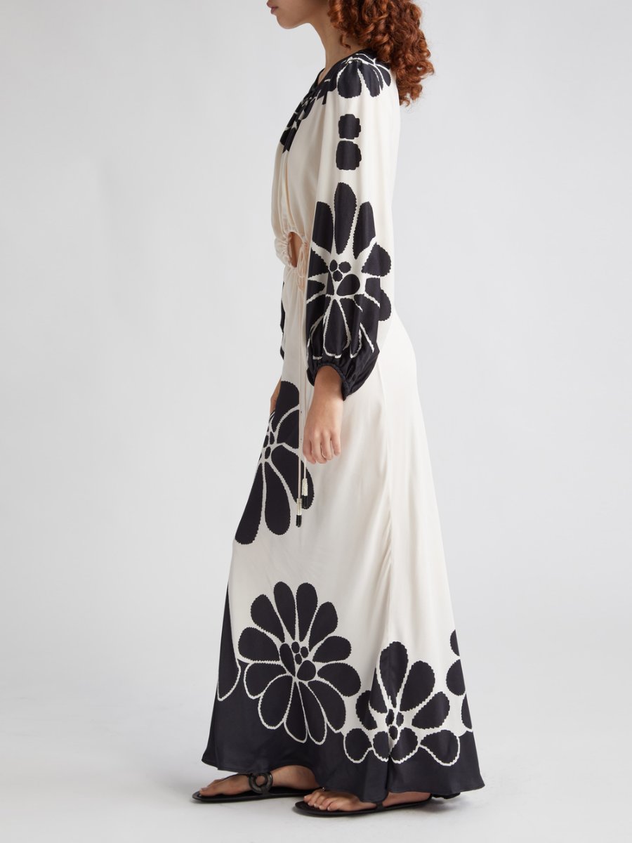 Cutout Long Sleeve Maxi Dress