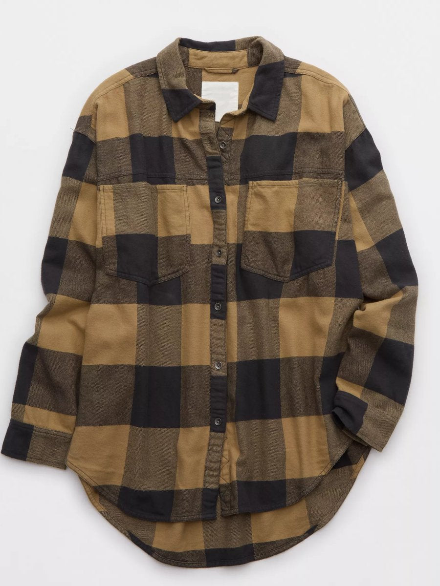 Plaid Flannel Shirt Jacket