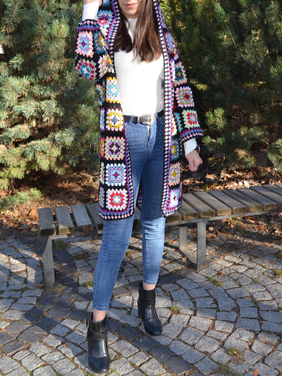 Granny Square Afghan Cardigan