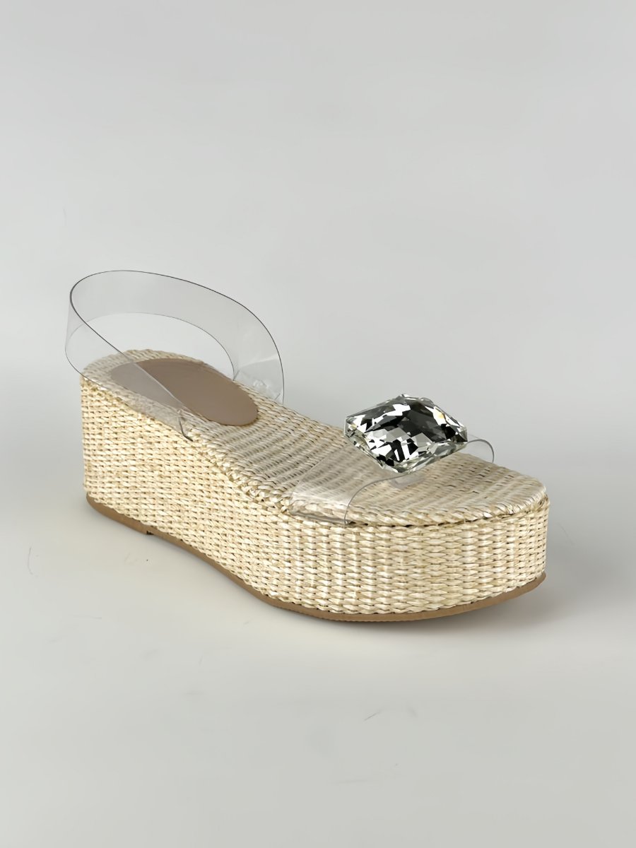 Apricot Stone Wicker Sandals