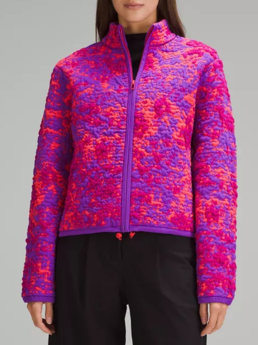 Insulated Jacquard Full-Zip Jacket