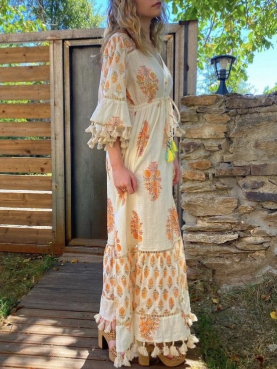 Aloe Orange Maxi Dress