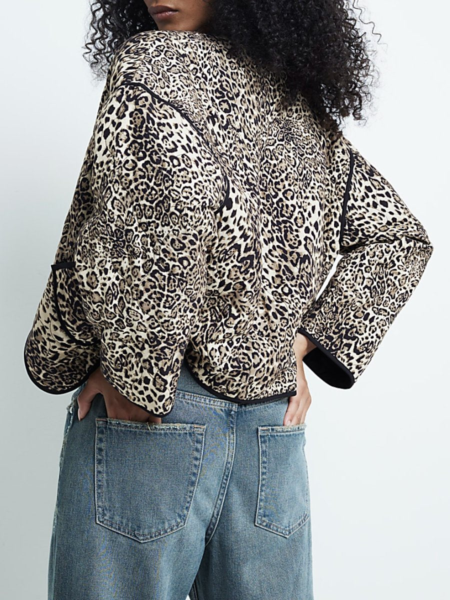 Leopard Print Quilted Jacket