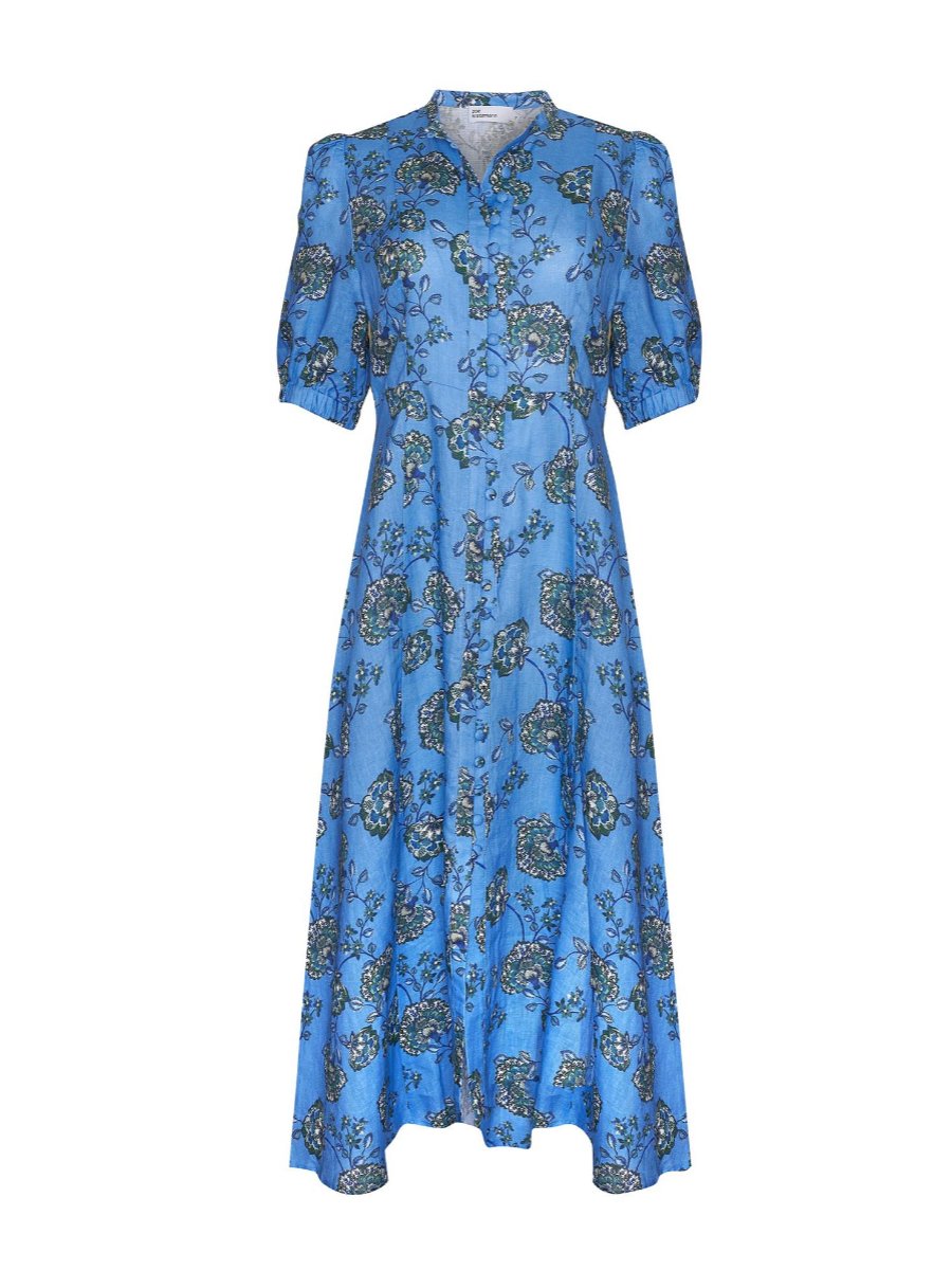 Azure Botanic Midi Dress